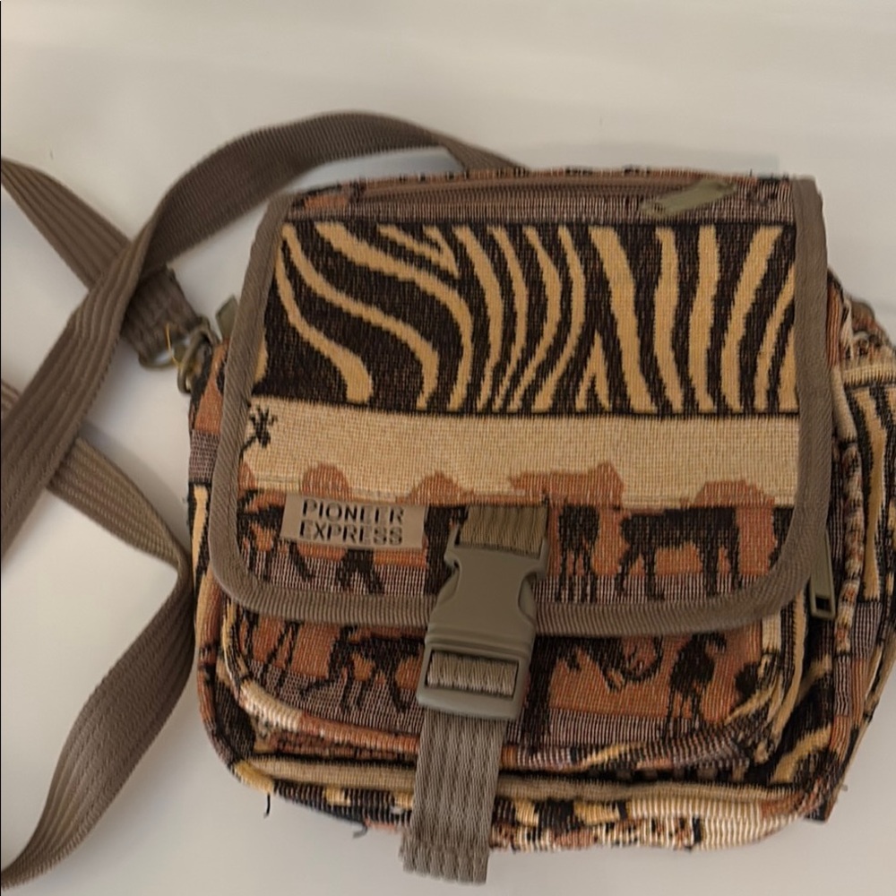 PIONEER Zebra Print Bag - Brown and Tan